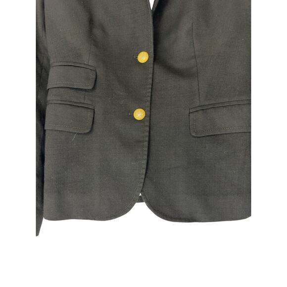 J.Crew Black Wool Blend Preppy Office Work Academia Schoolboy Blazer Size 2 - Picture 6 of 11